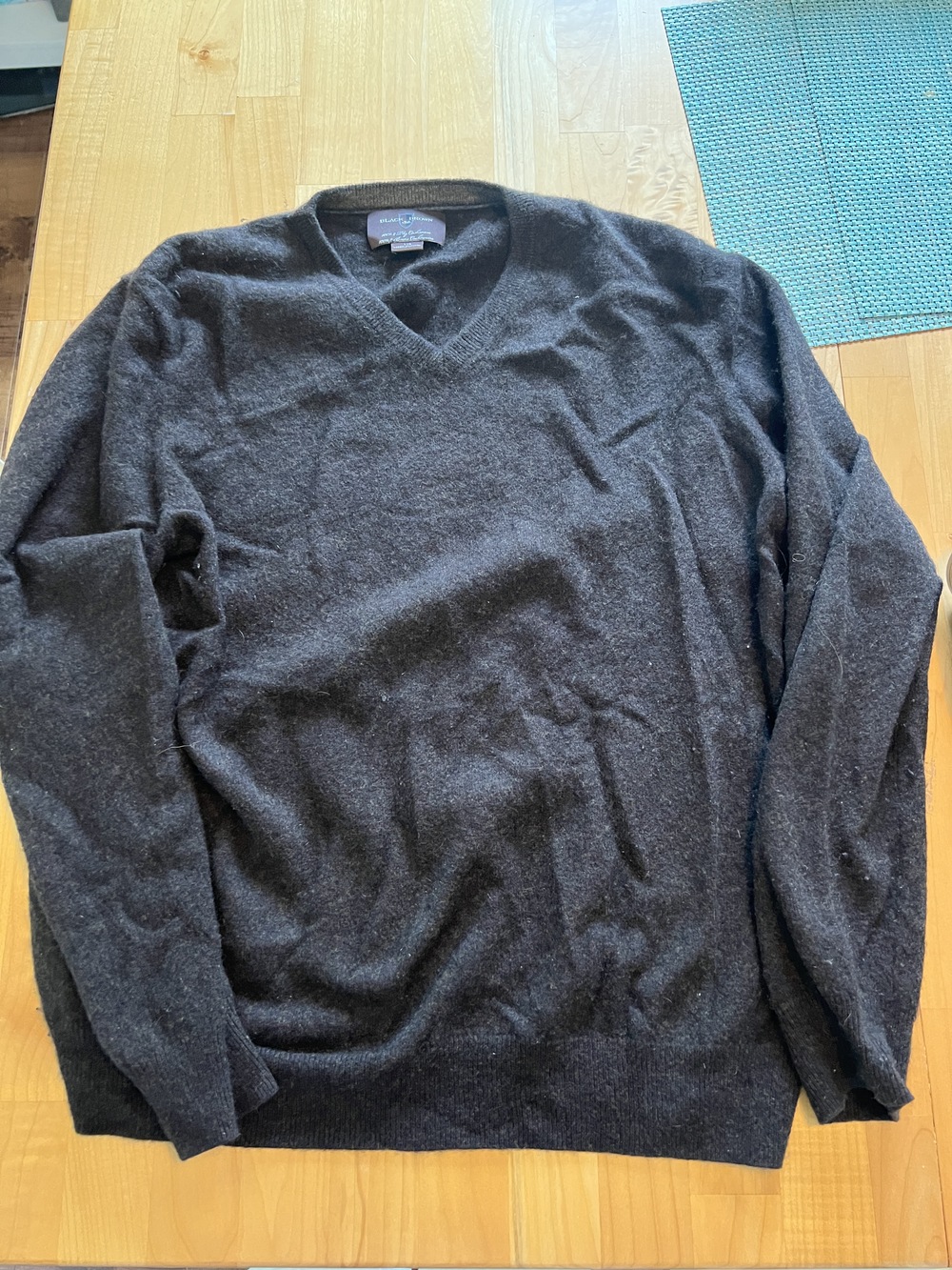 Black Brown 1826 Men's Sweater Brown Size L 100% 2-Ply Cashmere V-Neck Pullover